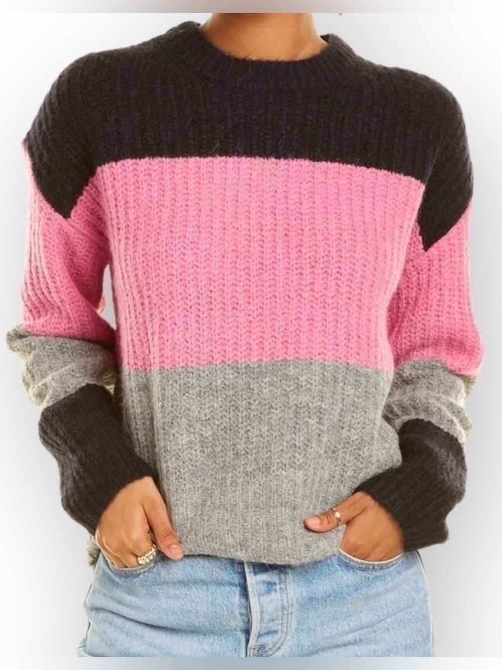 A.L.C. Robertson stripe alpaca blend crewneck sweater size large